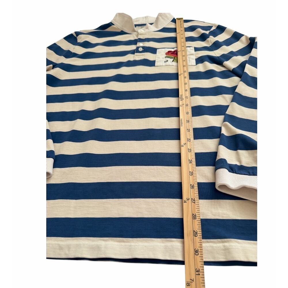 Kent & Curwen Rugby Polo Shirt Men’s XXL Blue Stripe 100% Cotton David Beckham - Picture 6 of 12